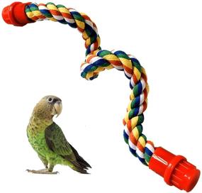 img 2 attached to 🐦 Ultimate Comfort: Comfy Bird Cotton Rope Perch 31Inch Macaw Chewing Toy Birdcage Station Pole Conure Cage Accessory 21cm (U)