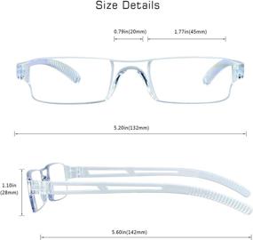 img 2 attached to 👓 Set of 5 Blue Light Blocking Reading Glasses, Fashion Square Frame for Men and Women, Clear Lenses, +3.50 Magnification - Enhance Your Eye Comfort and Reduce Digital Eye Strain