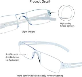 img 3 attached to 👓 Set of 5 Blue Light Blocking Reading Glasses, Fashion Square Frame for Men and Women, Clear Lenses, +3.50 Magnification - Enhance Your Eye Comfort and Reduce Digital Eye Strain