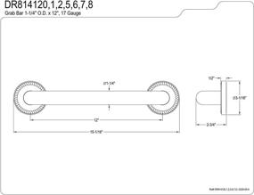 img 2 attached to 12-Inch Decorative Grab Bar Kingston Brass DR814127 ROPED - Brushed Brass Finish