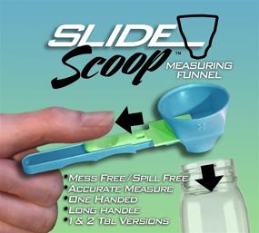 img 1 attached to 🥛 Slide Scoop - The Ultimate Measuring Scoop and Funnel Combo: Mess-Free Solutions for Protein Powder, Workout and Sports Drinks, Baby Formula, and K-Cup Refills. Set of 1 and 2 Tablespoons.