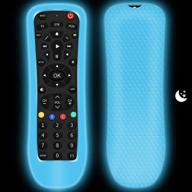 🔵 glow blue silicone protective case for philips srp9232d/27 universal remote control - shock proof skin, anti slip sleeve logo