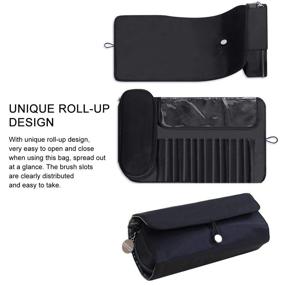 img 3 attached to 💄 Portable Makeup Brush Bag: Travel-Friendly Organizer for Brushes and Cosmetics