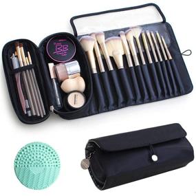 img 4 attached to 💄 Portable Makeup Brush Bag: Travel-Friendly Organizer for Brushes and Cosmetics