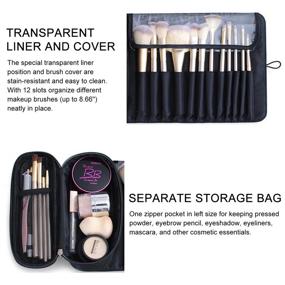 img 2 attached to 💄 Portable Makeup Brush Bag: Travel-Friendly Organizer for Brushes and Cosmetics