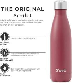 img 2 attached to 🍶 Swell Stainless Steel Water Bottle - 17oz - Scarlet - Triple-Layered Vacuum-Insulated Containers Keeps Drinks Cold for 41 Hours and Hot for 18 - No Condensation - BPA Free Water Bottle