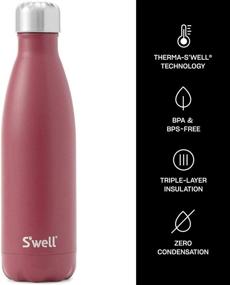 img 1 attached to 🍶 Swell Stainless Steel Water Bottle - 17oz - Scarlet - Triple-Layered Vacuum-Insulated Containers Keeps Drinks Cold for 41 Hours and Hot for 18 - No Condensation - BPA Free Water Bottle