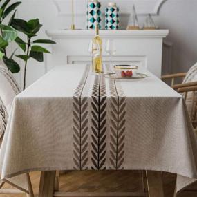 img 2 attached to 🌸 Amzali Embroidery Tablecloth: Elegant Decorative Rectangle Design for Stylish Home Décor