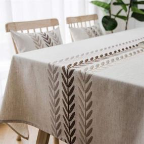 img 1 attached to 🌸 Amzali Embroidery Tablecloth: Elegant Decorative Rectangle Design for Stylish Home Décor