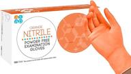 🧤 asap orange nitrile powder free examination gloves - disposable, 4.5 mil, box of 100 (large) logo