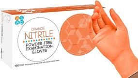 img 4 attached to 🧤 ASAP Orange Nitrile Powder Free Examination Gloves - Disposable, 4.5 mil, Box of 100 (Large)