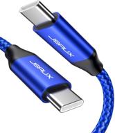 🔌 jsaux usb c to usb c 60w cable [2-pack 6.6ft] - compatible with samsung galaxy, macbook, ipad, pixel-blue logo