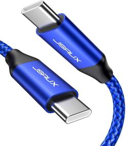 img 4 attached to 🔌 JSAUX USB C to USB C 60W Cable [2-Pack 6.6ft] - Compatible with Samsung Galaxy, MacBook, iPad, Pixel-Blue