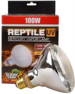 🦎 reptile uva uvb mercury vapor bulb, heat lamp for tortoises & bearded dragons - par 38, e26, 100 watt, six-month guarantee логотип