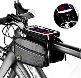 img 3 attached to 🚲 Waterproof Bicycle Handlebar Bag with Touch Screen Cell Phone Case Holder - BlueDorado Bike Phone Front Frame Bag for iPhone 11 XS XR Max - Cycling Storage Pouch