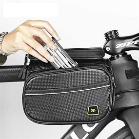 img 1 attached to 🚲 Waterproof Bicycle Handlebar Bag with Touch Screen Cell Phone Case Holder - BlueDorado Bike Phone Front Frame Bag for iPhone 11 XS XR Max - Cycling Storage Pouch