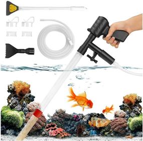 img 4 attached to 🐠 HoneyGuaridan Aquarium Gravel Cleaner: Quick Water Changer & Fish Tank Siphon Cleaner Kit with Algae Scraper and Extendable Pipe