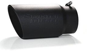 img 2 attached to 🔧 Upgrade Your Truck's Look with Sinister Diesel Black Ceramic Coated Stainless Steel Exhaust Tip - 5" Inlet, 6" Outlet – Hassle-free Installation