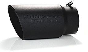 img 1 attached to 🔧 Upgrade Your Truck's Look with Sinister Diesel Black Ceramic Coated Stainless Steel Exhaust Tip - 5" Inlet, 6" Outlet – Hassle-free Installation