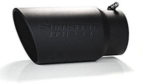 img 3 attached to 🔧 Upgrade Your Truck's Look with Sinister Diesel Black Ceramic Coated Stainless Steel Exhaust Tip - 5" Inlet, 6" Outlet – Hassle-free Installation