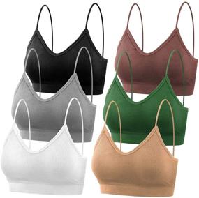 img 4 attached to Ultimate Comfort and Support: PAXCOO Pack of 6 Bralettes for Women with Padded Sports Bras