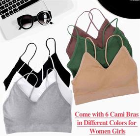 img 3 attached to Ultimate Comfort and Support: PAXCOO Pack of 6 Bralettes for Women with Padded Sports Bras