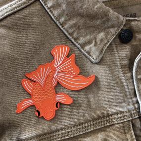 img 2 attached to Goldfish Embroidered Applique Accessory Decorate