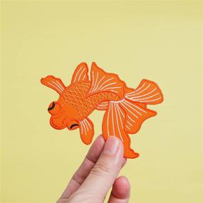 img 3 attached to Goldfish Embroidered Applique Accessory Decorate