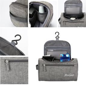 img 2 attached to ProCase Travel Toiletry Bag with Hanging Hook - Gray Dopp Kit Organizer for Accessories, Shampoo, Cosmetics & More