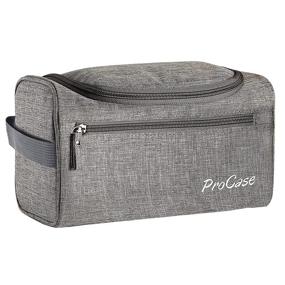 img 4 attached to ProCase Travel Toiletry Bag with Hanging Hook - Gray Dopp Kit Organizer for Accessories, Shampoo, Cosmetics & More