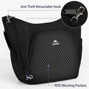 img 3 attached to 👜 Черная сумка через плечо для женщин: сумка с RFID-защитой от краж, водонепроницаемый нейлон, большой вместительный путешественник.
