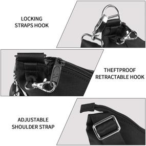 img 1 attached to 👜 Черная сумка через плечо для женщин: сумка с RFID-защитой от краж, водонепроницаемый нейлон, большой вместительный путешественник.