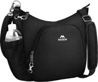 👜 черная сумка через плечо для женщин: сумка с rfid-защитой от краж, водонепроницаемый нейлон, большой вместительный путешественник. логотип