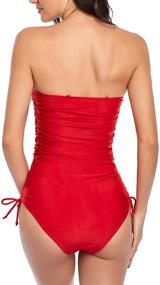 img 2 attached to 👙 Smismivo Strapless Swimsuits: Sleek Slimming Swimwear for Women in Swimsuits & Cover Ups
