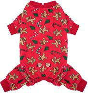 🎄 kyeese christmas dog pajamas | tree & gingerbread man | xmas holiday onesie for dogs | stretchable & soft material логотип