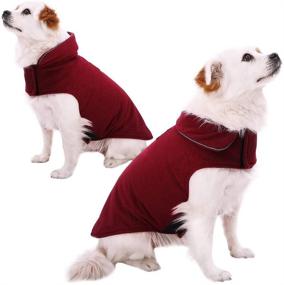 img 2 attached to 🐾 Insulated Windproof Fleece Dog Coat Jacket with Reflective Strips - Soft Pet Vest Overcoat, Ideal for Small Medium Large Breeds in Cold Weather with Leash Opening