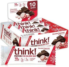 img 4 attached to 🍫 think! Protein+ 150 Calorie Bars - Limited Edition Chocolate Peppermint - High Protein, Low Sugar, No Artificial Sweeteners - GMO Free - 10 Pack of 1.4 oz Bars