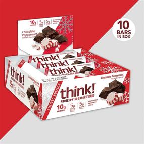 img 1 attached to 🍫 think! Protein+ 150 Calorie Bars - Limited Edition Chocolate Peppermint - High Protein, Low Sugar, No Artificial Sweeteners - GMO Free - 10 Pack of 1.4 oz Bars