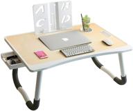 🛏️ asityn laptop desk - foldable lap table with book stand, cup slot & storage drawer for breakfast, work, reading and watching movies on bed, couch or sofa logo