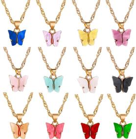 img 4 attached to 🦋 Nanafast Butterfly Pendant Necklace: Elegant Acrylic Necklace with Gold-Plated Finish for Women & Girls