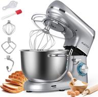 🍲 kuccu 6.5 qt 660w tilt-head food dough stand mixer - kitchen electric mixer with stainless steel bowl, 6-speeds, dough hook, whisk, beater, and egg white separator (silver) логотип