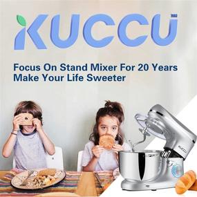 img 3 attached to 🍲 KUCCU 6.5 Qt 660W Tilt-Head Food Dough Stand Mixer - Kitchen Electric Mixer with Stainless Steel Bowl, 6-Speeds, Dough Hook, Whisk, Beater, and Egg White Separator (Silver)