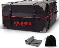 🚗 bunker indust car rooftop cargo carrier bag: 20 cubic ft heavy duty roofbag waterproof luggage van car top carrier with anti-slip mat for all vehicles with rack crossbars logo