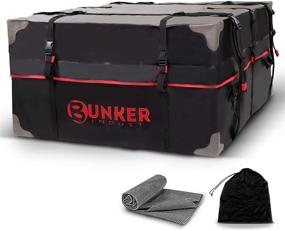 img 4 attached to 🚗 BUNKER INDUST Car Rooftop Cargo Carrier Bag: 20 Cubic Ft Heavy Duty RoofBag Waterproof Luggage Van Car Top Carrier with Anti-Slip Mat for All Vehicles with Rack Crossbars