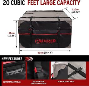 img 2 attached to 🚗 BUNKER INDUST Car Rooftop Cargo Carrier Bag: 20 Cubic Ft Heavy Duty RoofBag Waterproof Luggage Van Car Top Carrier with Anti-Slip Mat for All Vehicles with Rack Crossbars