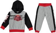 🦖 shop the dc comics boys jurassic world 2-piece set: grey sweatpants and long sleeve hoody sweatshirt (size 4) logo