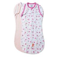 👶 swaddleme arms free convertible pod - large size, 3-6 months, 2-pack (tumbling tulips): ultimate comfort and versatility for your baby logo