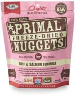 🐱 usa-made primal freeze dried cat food nuggets - beef & salmon, 5.5 oz: complete grain-free raw diet, gluten-free topper/mixer logo