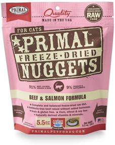 img 3 attached to 🐱 USA-Made Primal Freeze Dried Cat Food Nuggets - Beef & Salmon, 5.5 oz: Complete Grain-Free Raw Diet, Gluten-Free Topper/Mixer