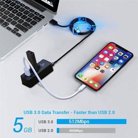 img 2 attached to NexiGo 4-портовый USB 3.0 хаб с удлиненным кабелем - идеально подходит для MacBook, Mac Pro, iMac, Surface Pro и других устройств!